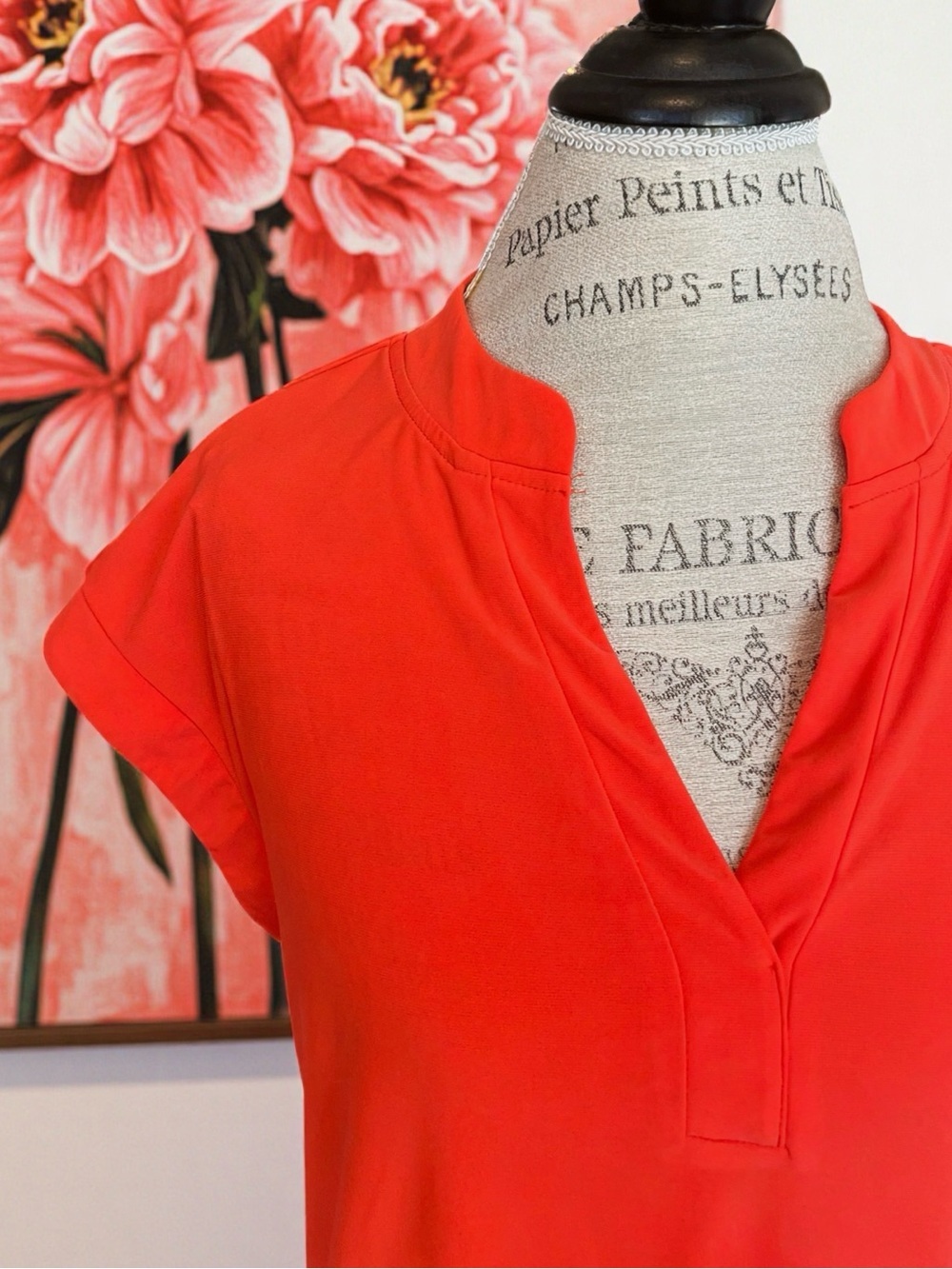 Women’s Split-Neck Short Sleeve Top Chause New York